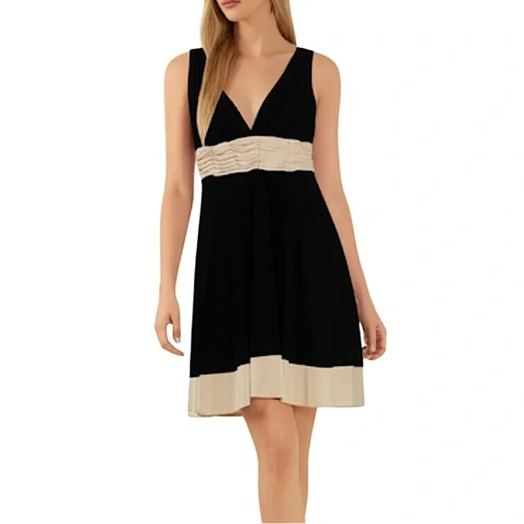 Jones New York | Dresses | Jones New York Scarlett Blackbeige Sleeveless Cocktail  Dress Womens Sz 6 | Poshmark